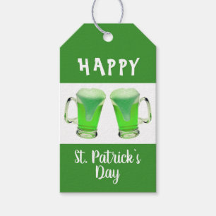 Green Beer Glass Happy St. Patrick`s day Gift Tags