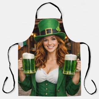 Green Beer Irish All-Over Print Apron