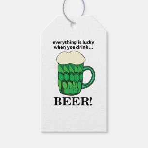 Green Beer Lucky St Patricks Day Green Beer Gift Tags