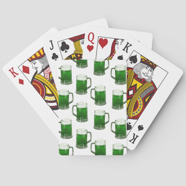 Green Beer Mugs - White Playing Cards (Back)
