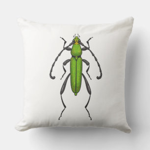 Green beetle cushion