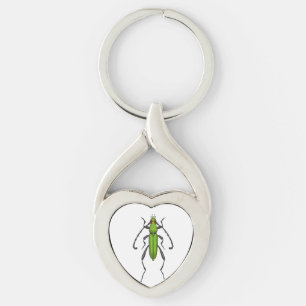 Green beetle key ring