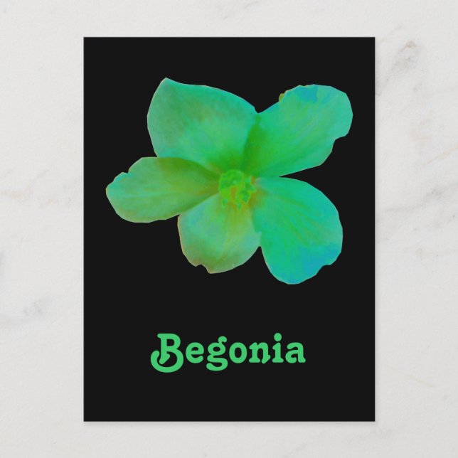 Green Begonia Customisable Postcard (Front)