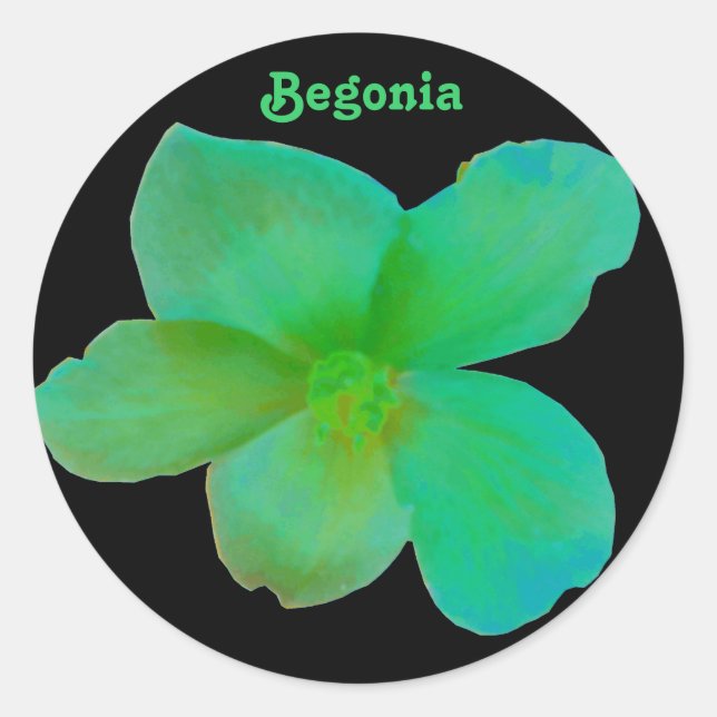 Green Begonia Customisable Sticker (Front)