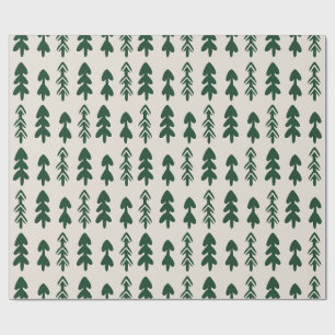 Green & Beige Hand-Drawn Christmas Wrapping Paper