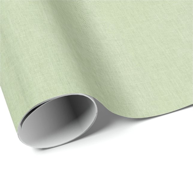 Green Beige Linen Mimic Fabric Texture Wrapping Paper (Roll Corner)