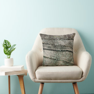 Green Beige Oceanic Glitter Glam 1 Cushion