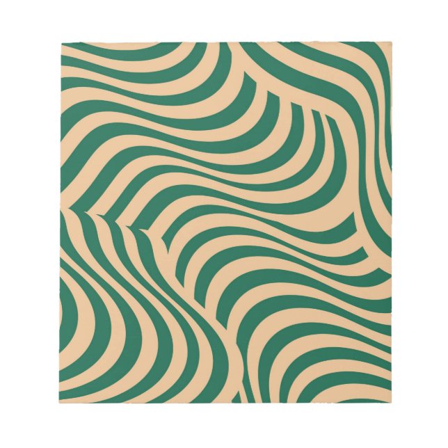 Green Beige Zebra Stripe Minimalist Spring Summer  Notepad (Front)