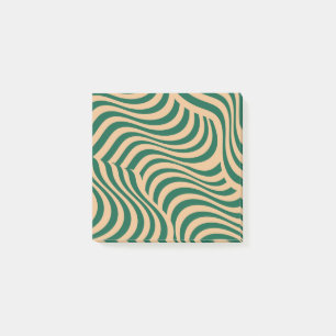 Green Beige Zebra Wavy Stripe Modern Spring Summer Post-it Notes