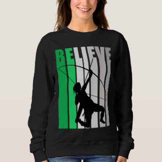 Green Believe Motivating Girls Archery Retro Graph Sweatshirt