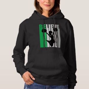 Green Believe Motivating Girls Cheerleading Retro  Hoodie