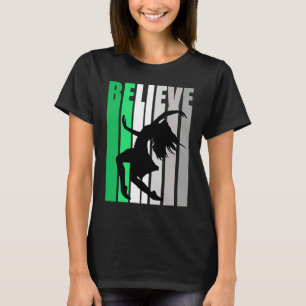 Green Believe Motivating Girls Dance Retro Graphic T-Shirt