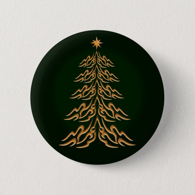 Green Bell Christmas Tree Button (Front)
