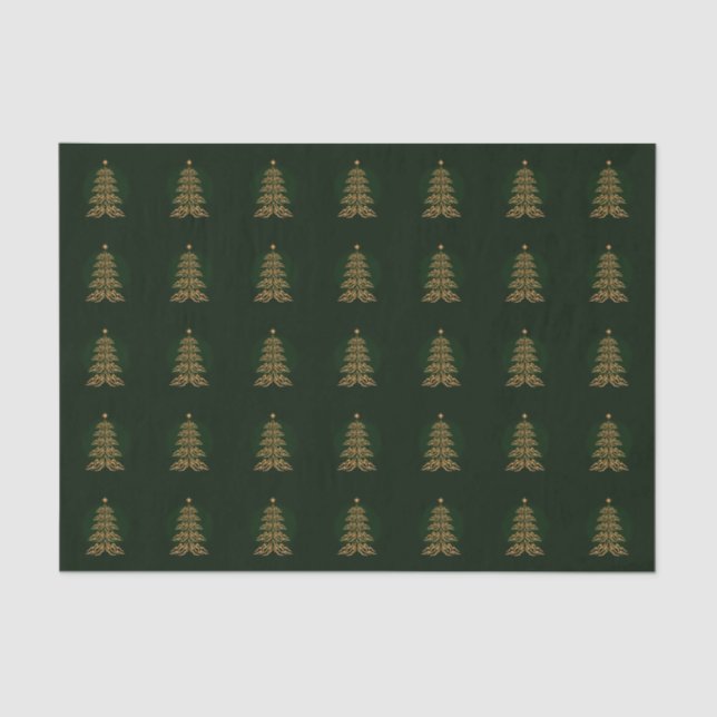 Green Bell Christmas Tree Tissue Paper (Front)