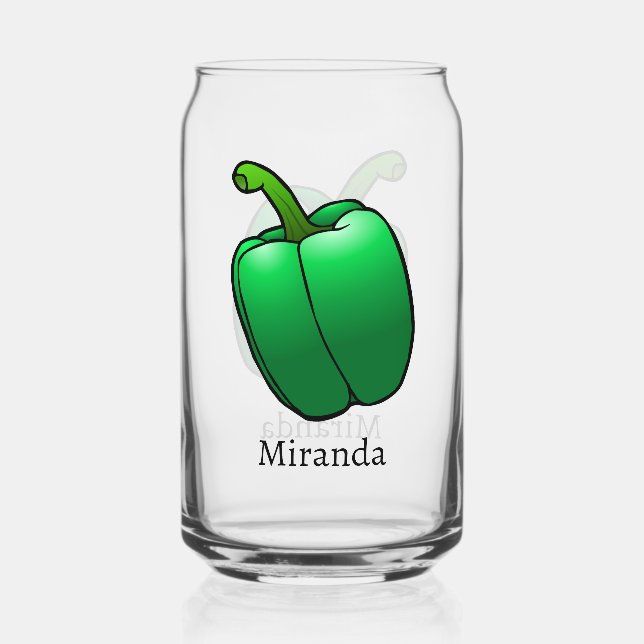Green Bell Pepper Can Glass (Front)