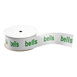 Green Bells (Bells Bells Bells) Word Phrase Grosgrain Ribbon