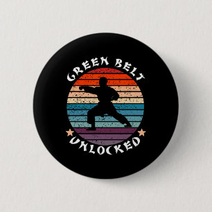 Green Belt Level Unlocked Achievement Karate Keep 6 Cm Round Badge