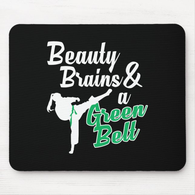 Green Belt Taekwondo Martial Arts Funny Judo Quote Mouse Pad (Front)