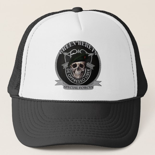 GREEN BERET SPECIAL FORCES GEAR TRUCKER HAT (Front)