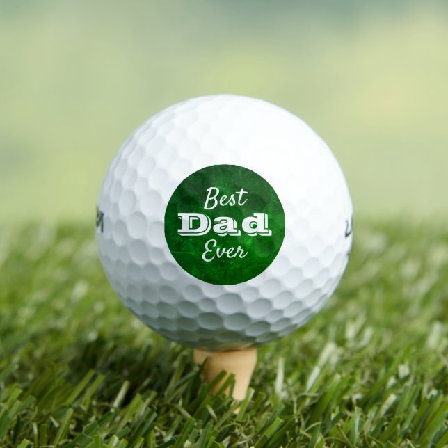 Green Best Dad Ever Modern Bold Script Typography Golf Balls (Insitu Tee)