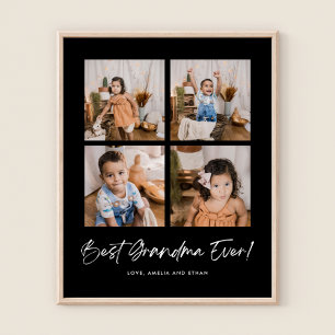 Green Best Grandma Ever Four Photo  Poster