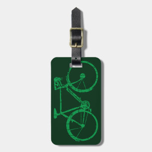Green Bicycle . biking . bike-themed Luggage Tag