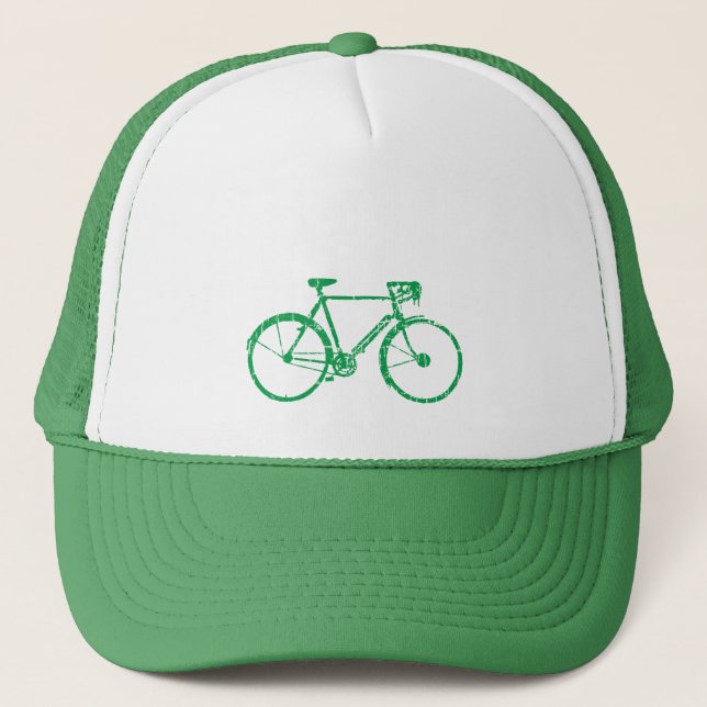 green bicycle . biking cool trucker hat (Front)