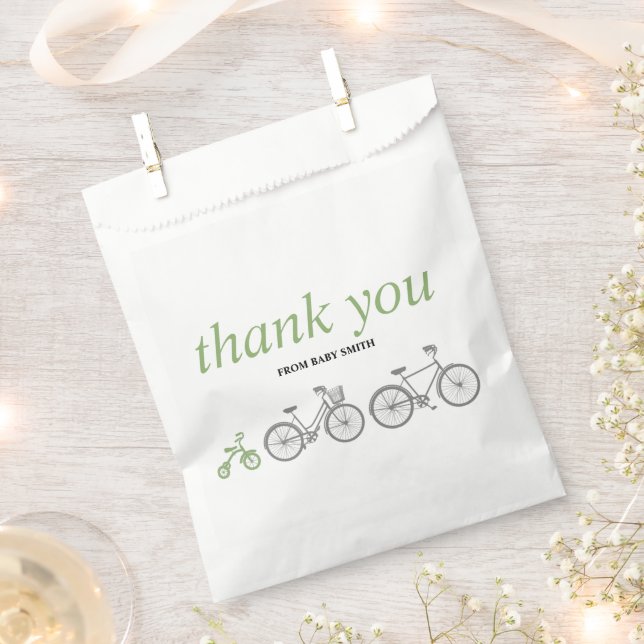 Green Bicycle Favour Bags (Clipped)