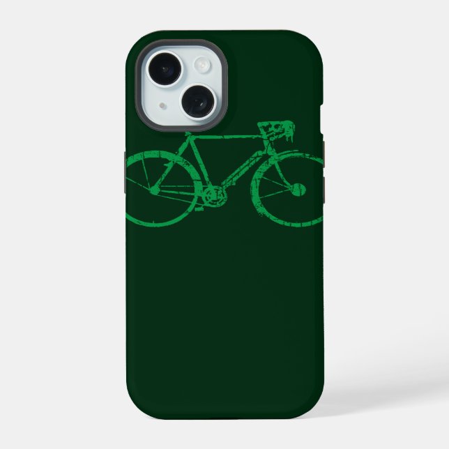 Green Bicycle iPhone 15 Case (Back)