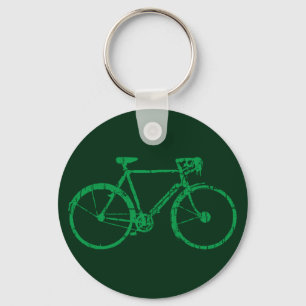 green bicycle key ring