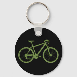 green bicycle key ring