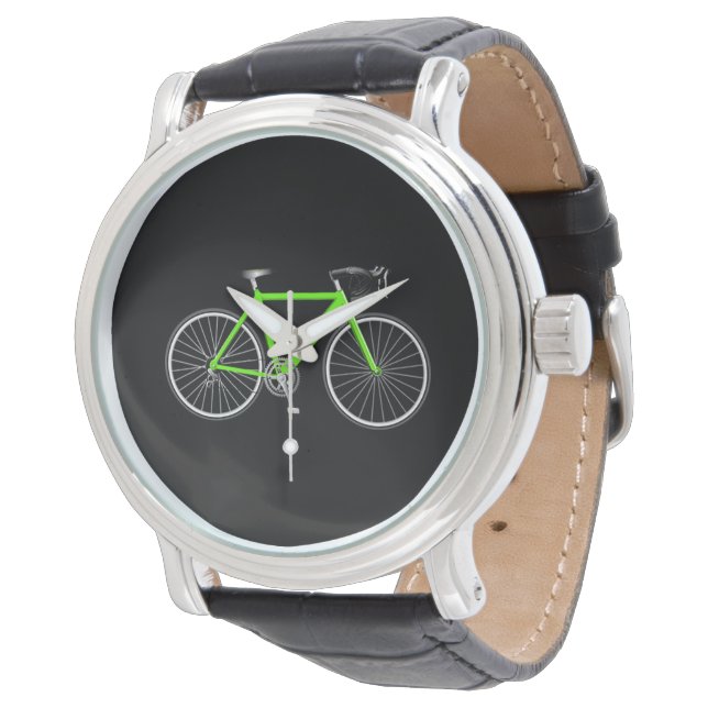 Green Bicycle On Black Watch (Angled)