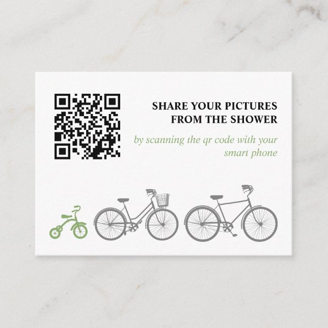 Green Bicycle Picture Share Enclosure Card (Front)