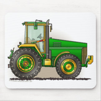 Green Big Tractor Mouse Pads