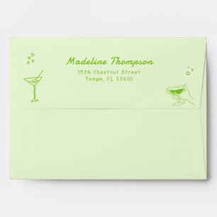 Green Bikinis and Martinis Bach Party Envelope