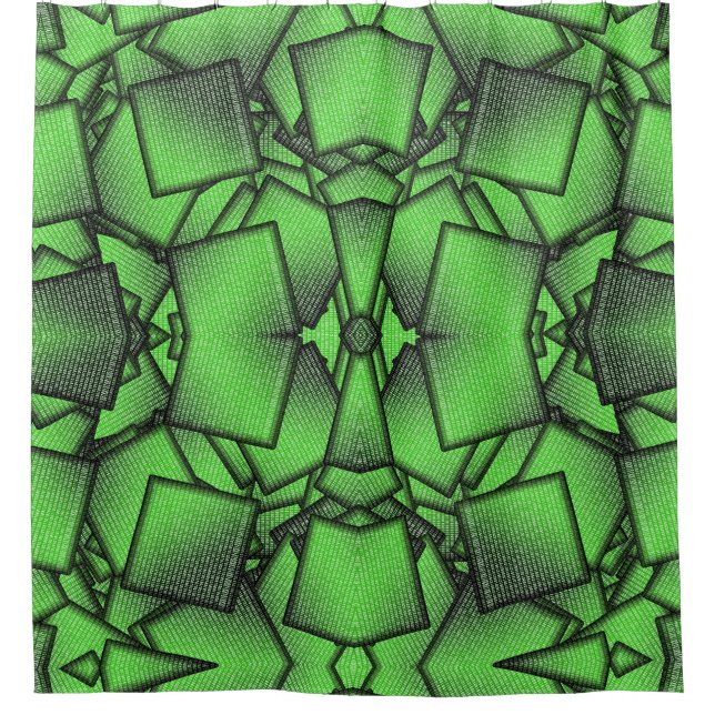 Green Binary Code Tech Computer Science Shower Curtain (Front)