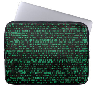 Green Binary Numeral System Laptop Sleeve