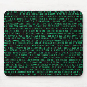 Green Binary Numeral System Mouse Pad