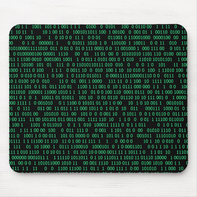 Green Binary Numeral System Mouse Pad (Front)