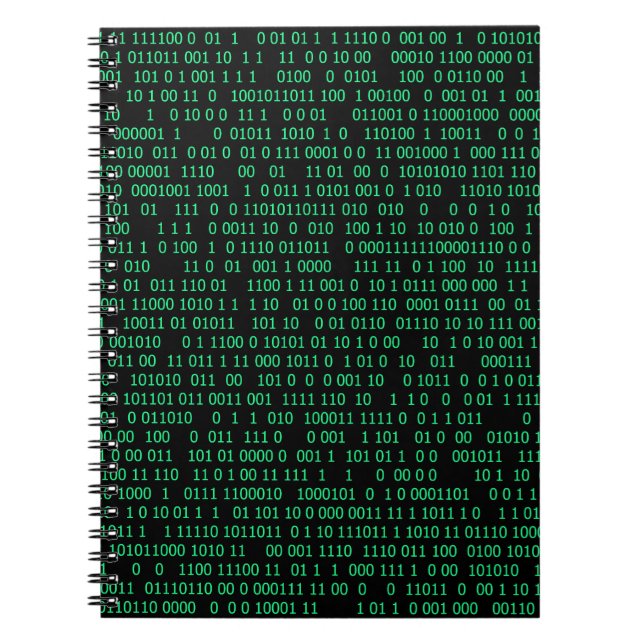 Green Binary Numeral System Notebook (Front)
