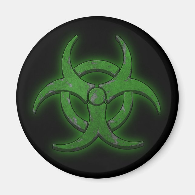 Green Biohazard Magnet (Front)