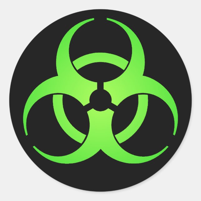 Green Biohazard Symbol Classic Round Sticker (Front)