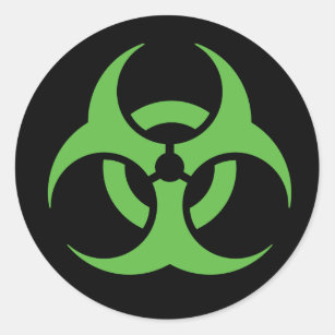 Green Biohazard Symbol. Classic Round Sticker