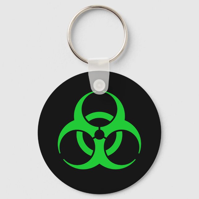 Green Biohazard Symbol Key Ring (Front)