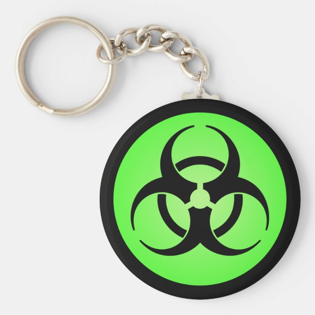 Green Biohazard Symbol Key Ring (Front)