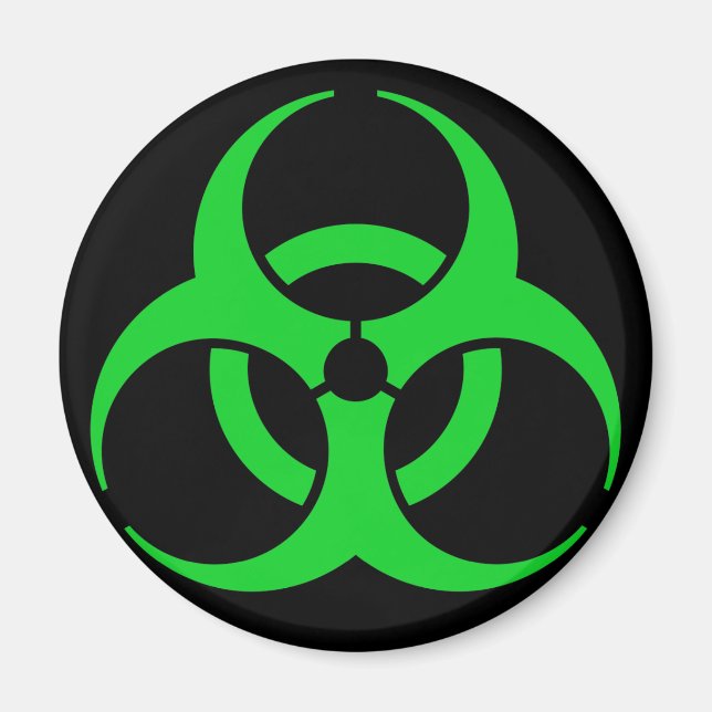 Green Biohazard Symbol Magnet (Front)
