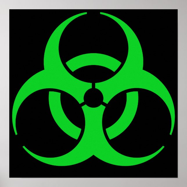 Green Biohazard Symbol Poster (Front)