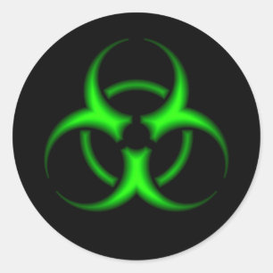 Green Biohazard Symbol Sticker