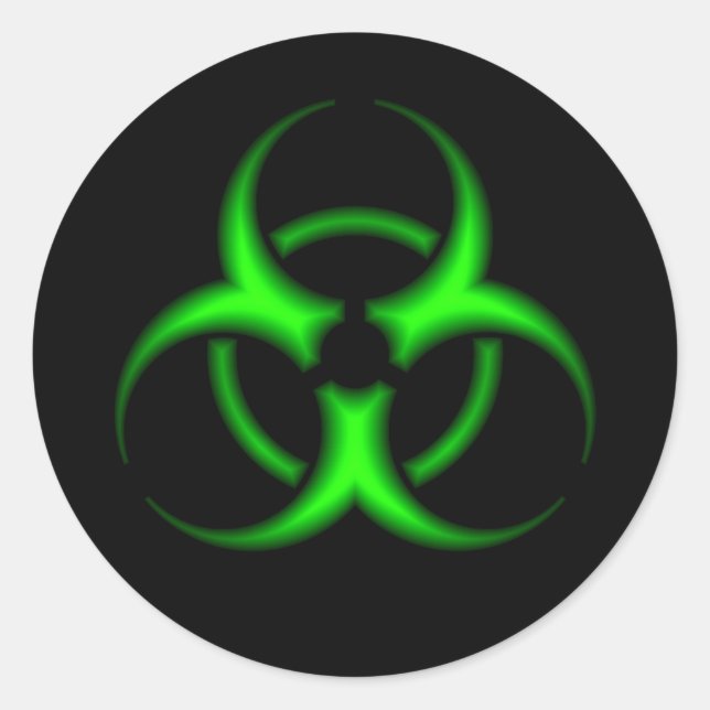 Green Biohazard Symbol Sticker (Front)
