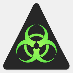 Green Biohazard Symbol Triangle Sticker